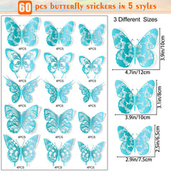 AM AMAONM 3D butterfly wall decor folding detail demonstrates dimensional wings for vibrant kids' rooms.