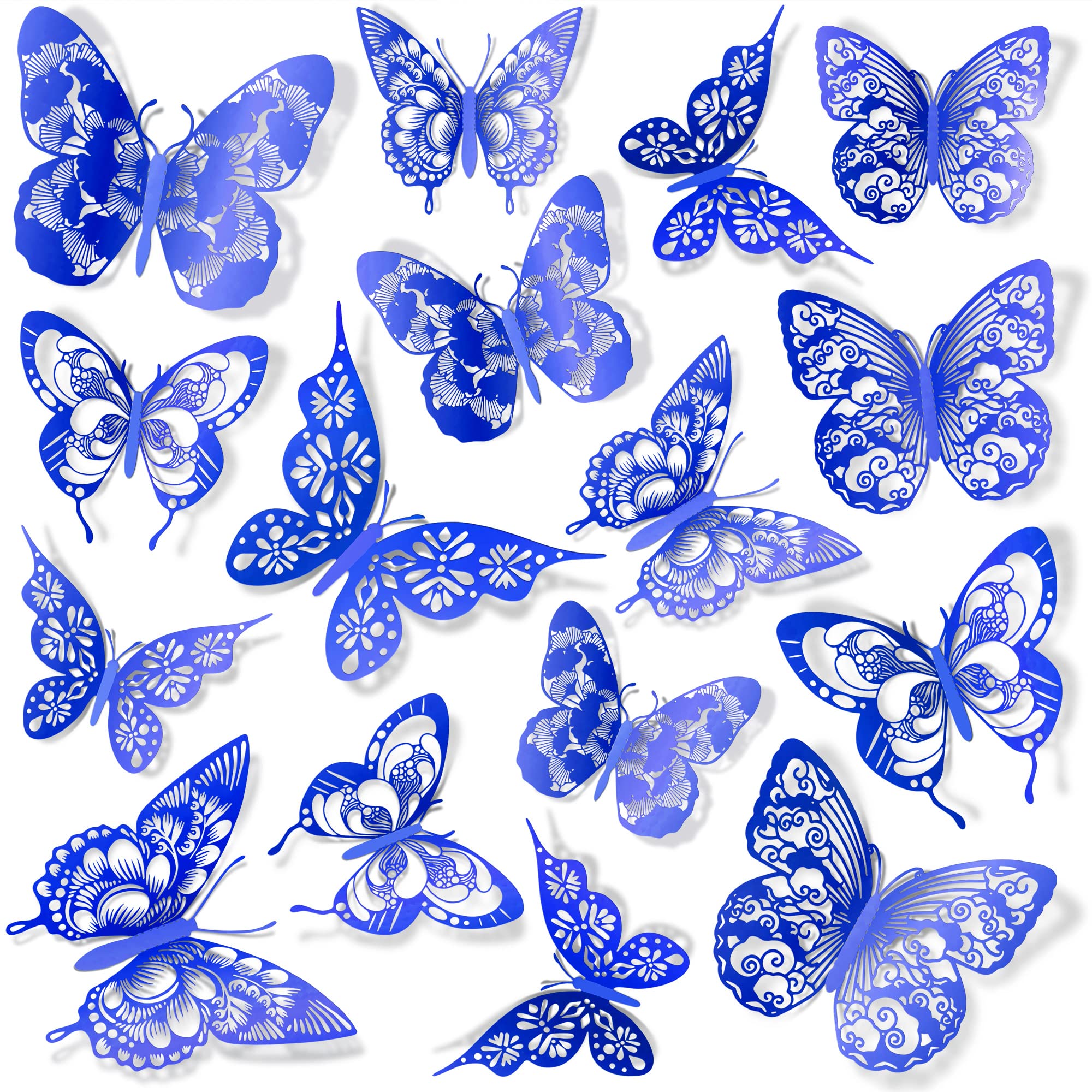 Amaonm 3D butterfly wall decor Style 1 blue enhances nursery whimsy and decor versatility.