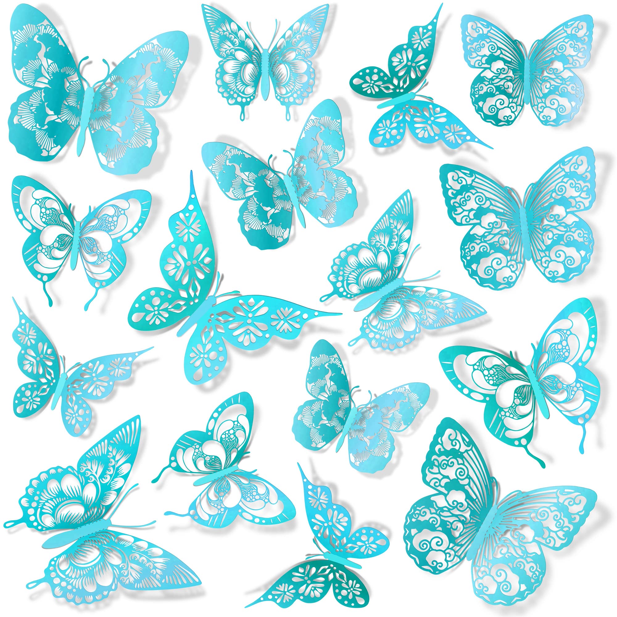 AM AMAONM 3D butterfly wall decor Style 1 close-up highlights foldable metallic wings for lively room accents.
