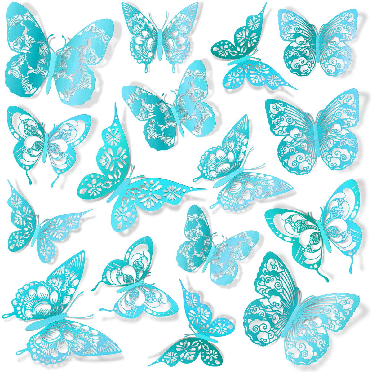 AM AMAONM 3D butterfly wall decor Style 1 close-up highlights foldable metallic wings for lively room accents.