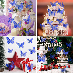 Amaonm 3D butterfly wall decor Style 4 blue creates volumetric art on smooth surfaces.