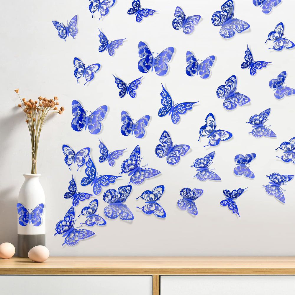 Amaonm 3D butterfly wall decor Style 5 blue blends modern color with playful accents.