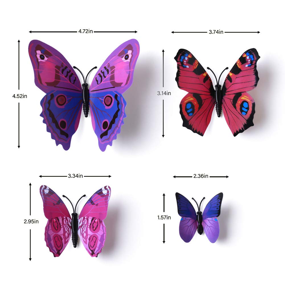 AM AMAONM butterfly wall sticker 10cm creates colorful accent on doors or glass.