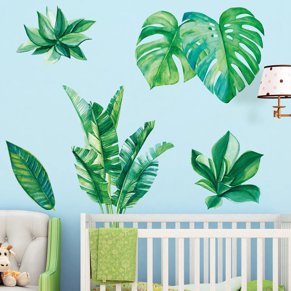 Amaonm girls bedroom wall decal featuring green leaves for delightful botanical accents.