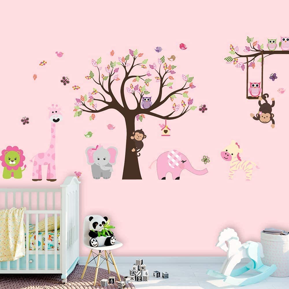 AM AMAONM nursery wall decal setup demonstrates easy peel and stick application