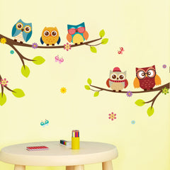 AM AMAONM removable owls mural offers easy peel-and-stick application for quick refresh.