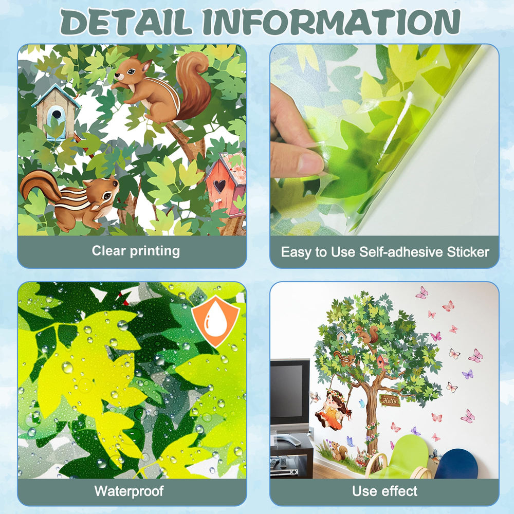 Amaonm watercolor green tree decal adds a vibrant woodland focal point