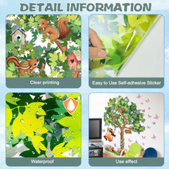 Amaonm watercolor green tree decal adds a vibrant woodland focal point