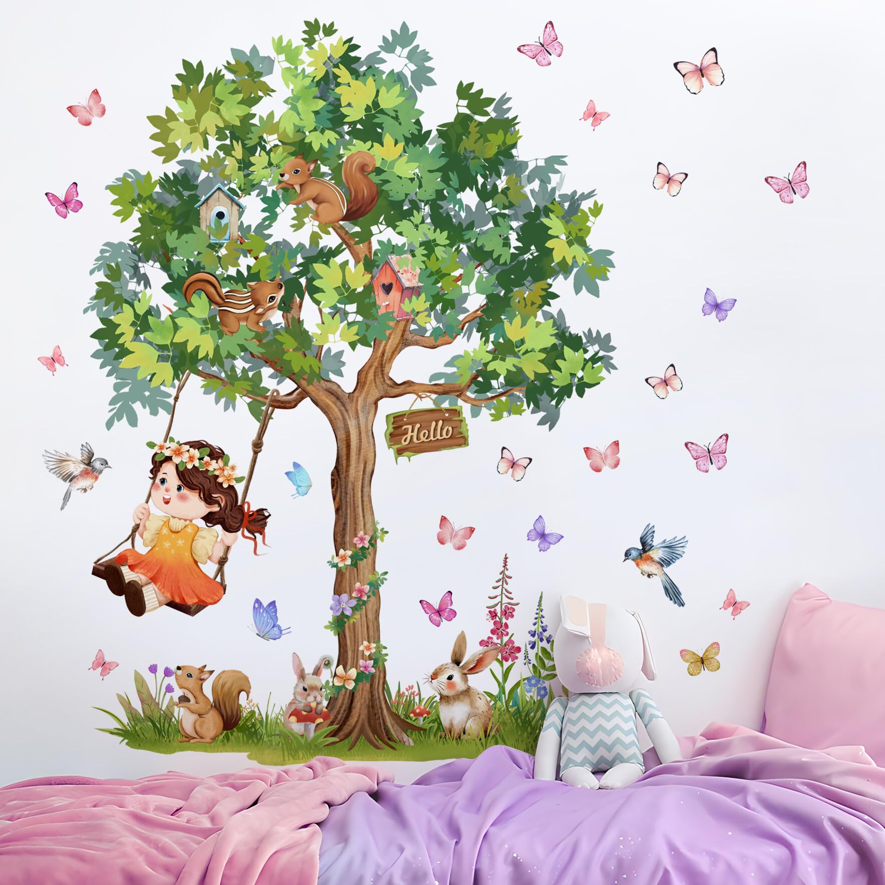 Amaonm woodland creatures birds decal for children's rooms and play spaces