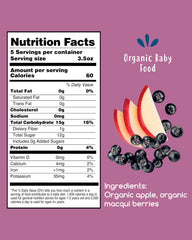 Amara Stage 2 applesauce maqui berry pouch with spoon-ready texture for baby meals.