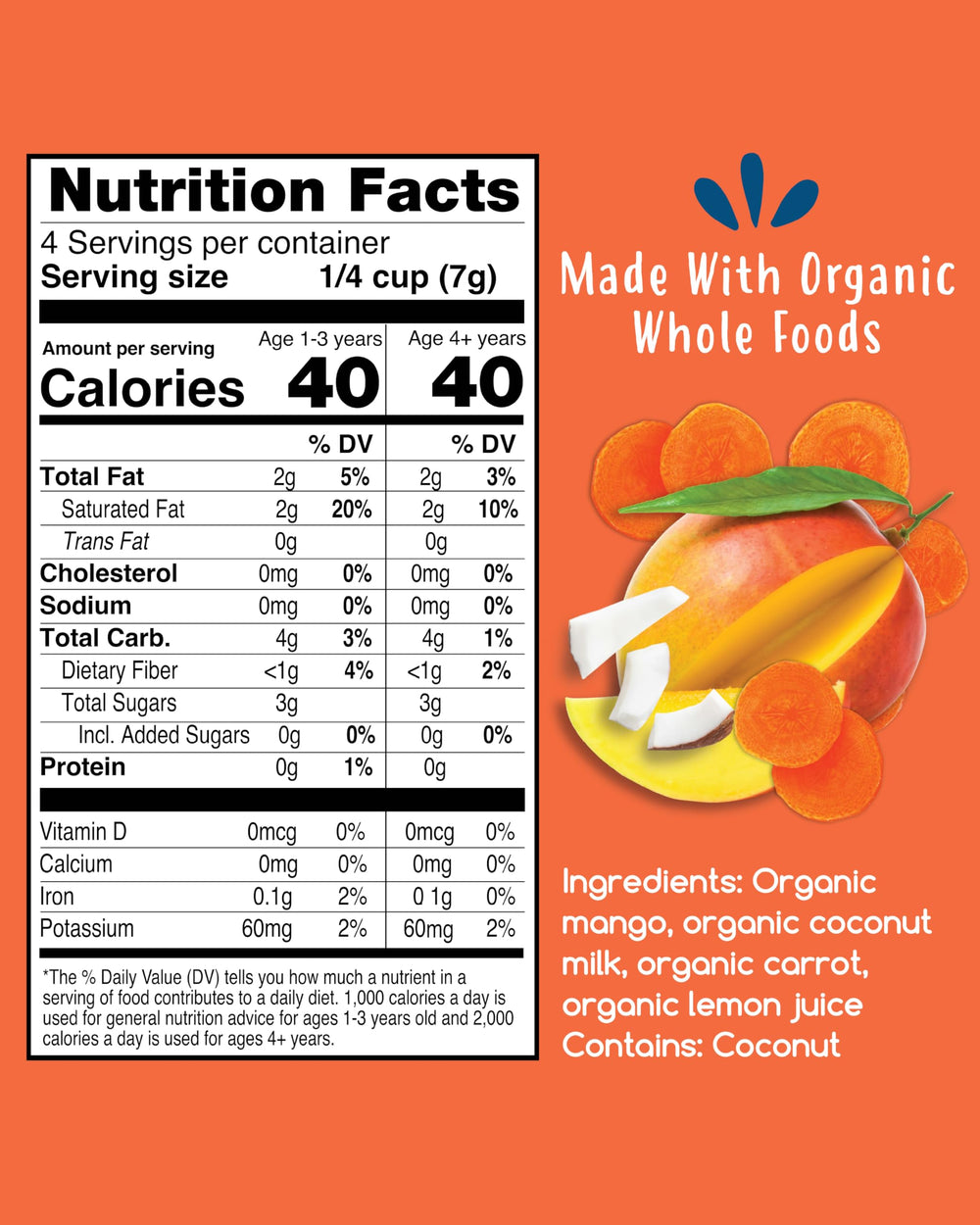 Amara Smoothie Melts mango carrot toddler snack ready for little hands, supports self-feeding
