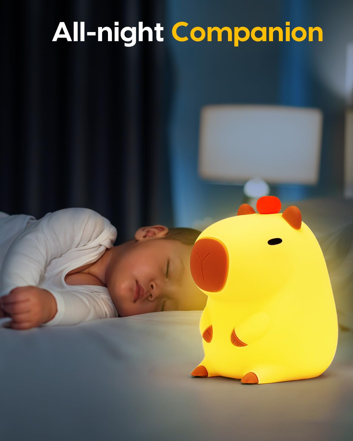 Amaredom Capybara Night Light suitable for camping and travel-ready bedside glow.