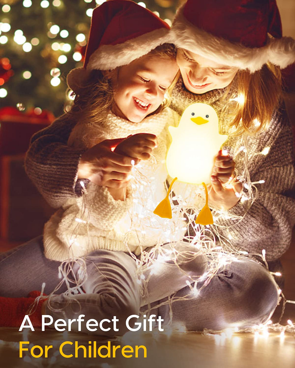 Amaredom soft silicone duck night light is washable and safe