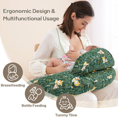 AMASKY Nursing Pillow provides arm and back relief during feeding.