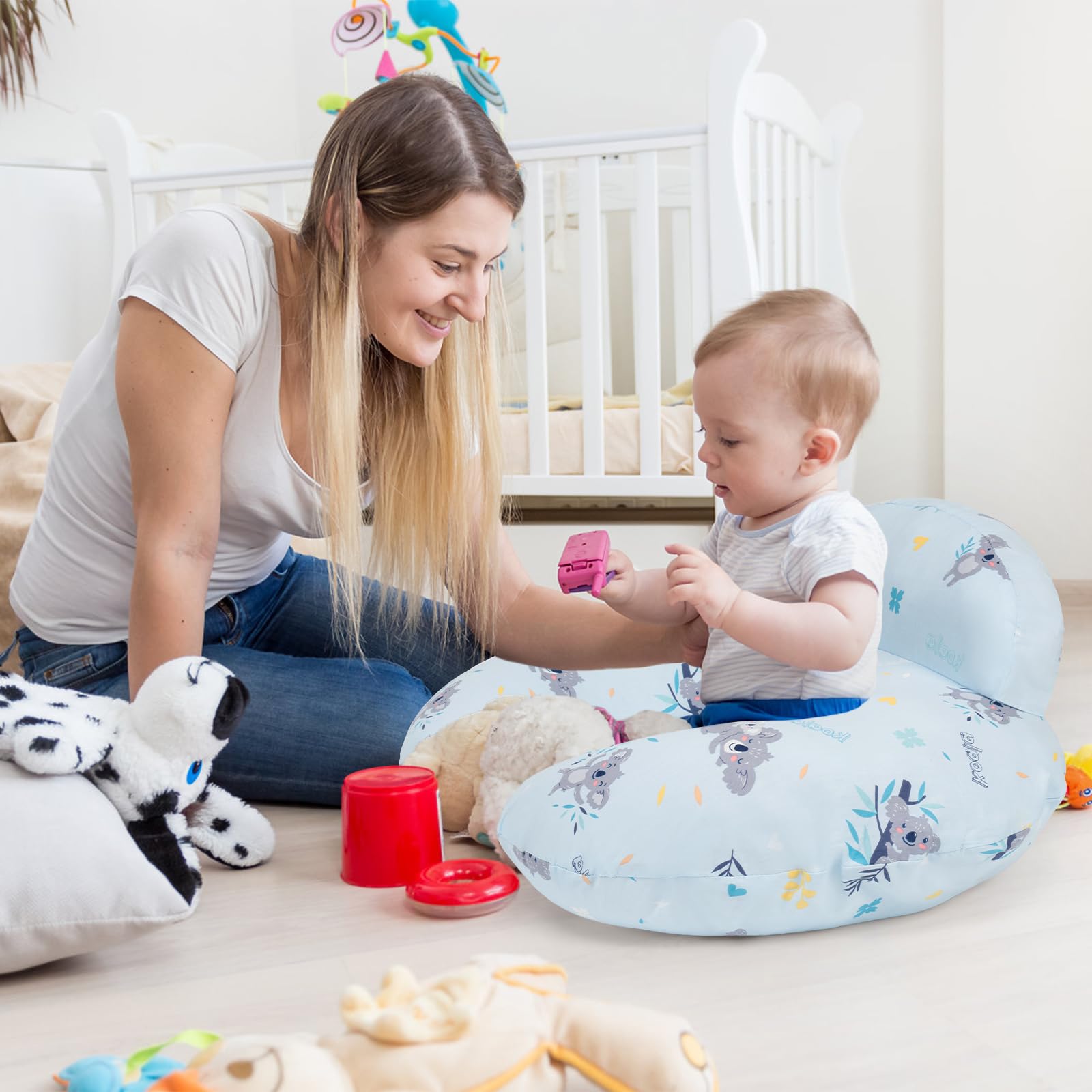 AMASKY Nursing Pillow presented as a thoughtful nursery gift idea