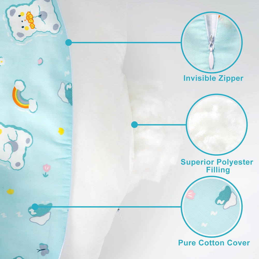 AMASKY nursing pillow ice-blue color adds calm ambiance to feeding time