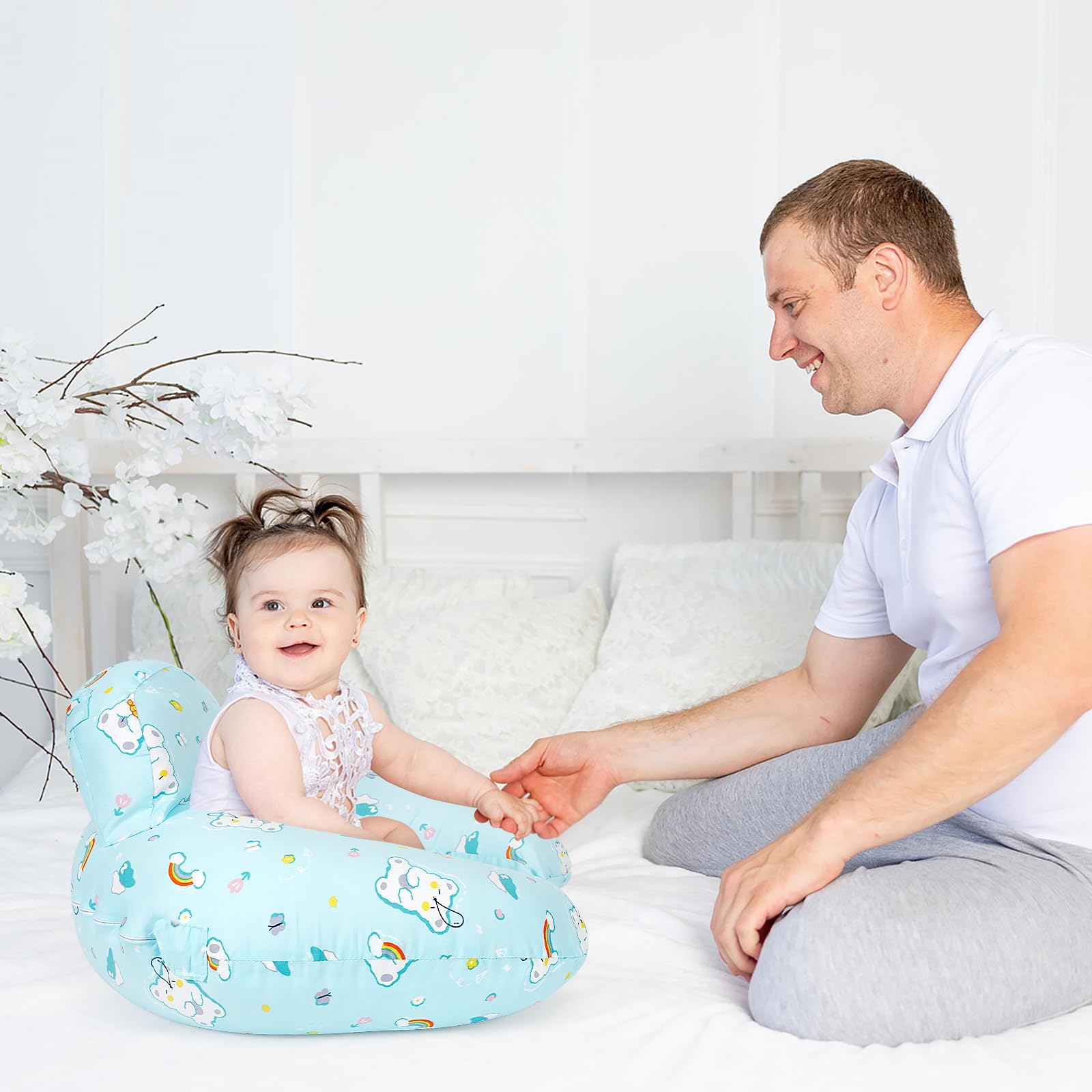 AMASKY nursing pillow machine-washable-cover simplifies cleanup after feeds