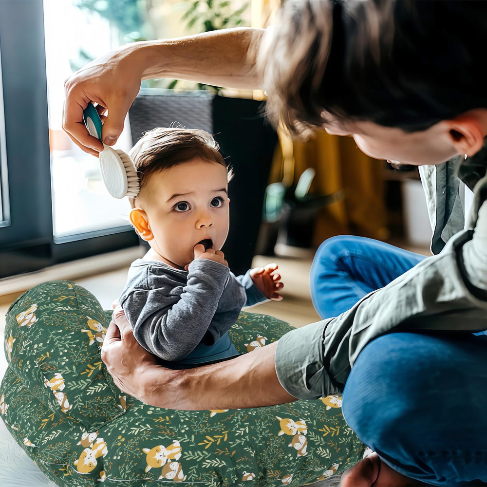 AMASKY Nursing Pillow supports feeding, tummy time, and sitting across months.