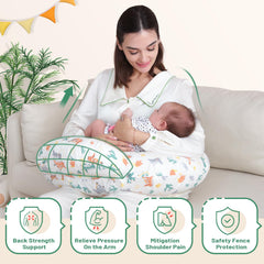 AMASKY Nursing Pillow top fence design ensuring privacy and baby security during feeds