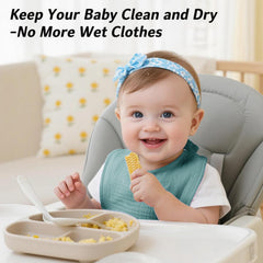 AMAWMW bib adjustable snaps ensure a comfy fit from newborn to 36 months.