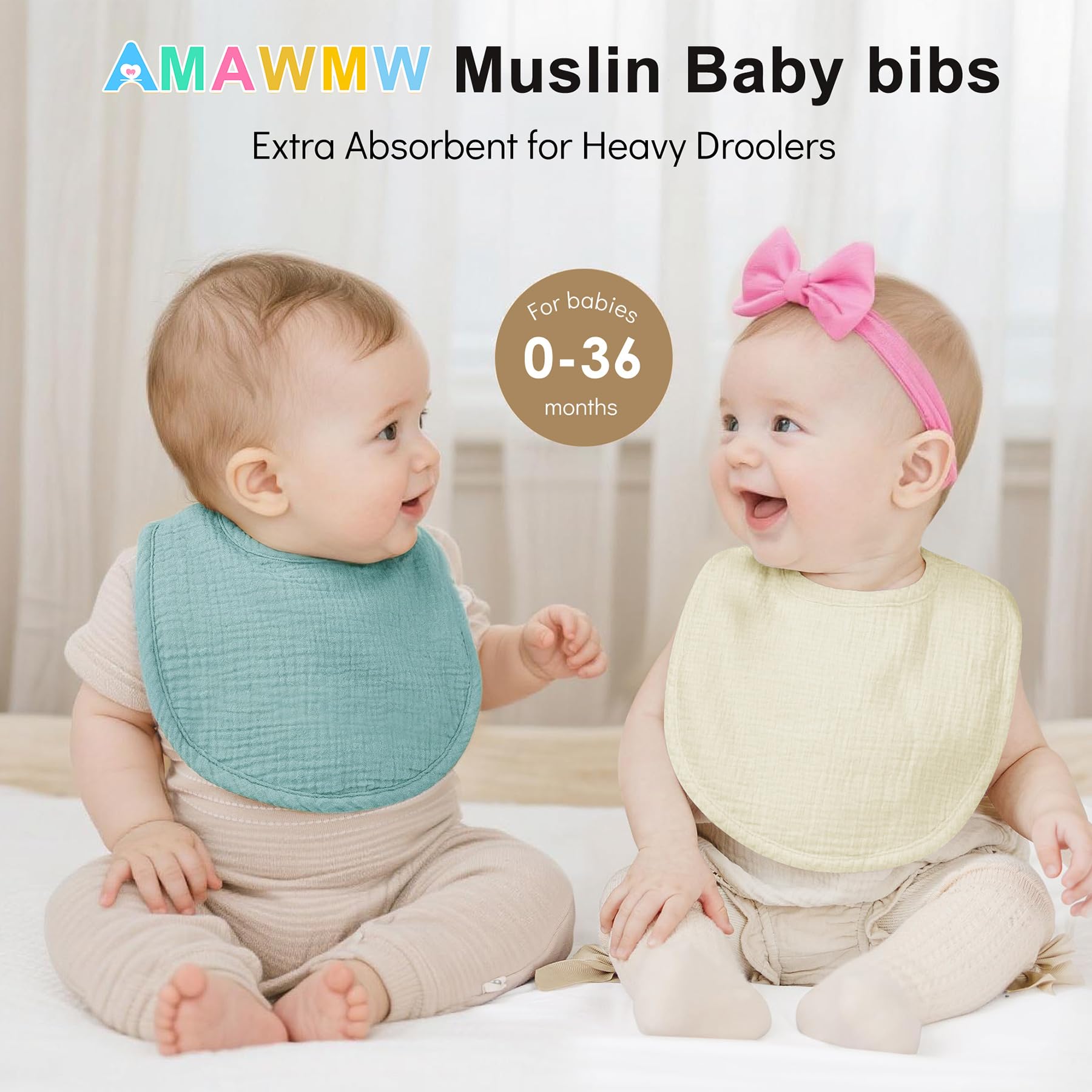AMAWMW bib back shows soft polyester backing for moisture handling.