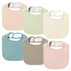 AMAWMW muslin baby bibs with soft-absorbent front keep outfits dry.