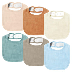 AMAWMW Muslin Bibs front view demonstrates soft cotton that helps keep outfits dry during drooling.