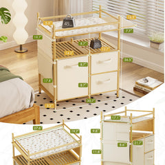 Amazer baby-changing-table storage-drawers keep diapers and clothes neatly organized
