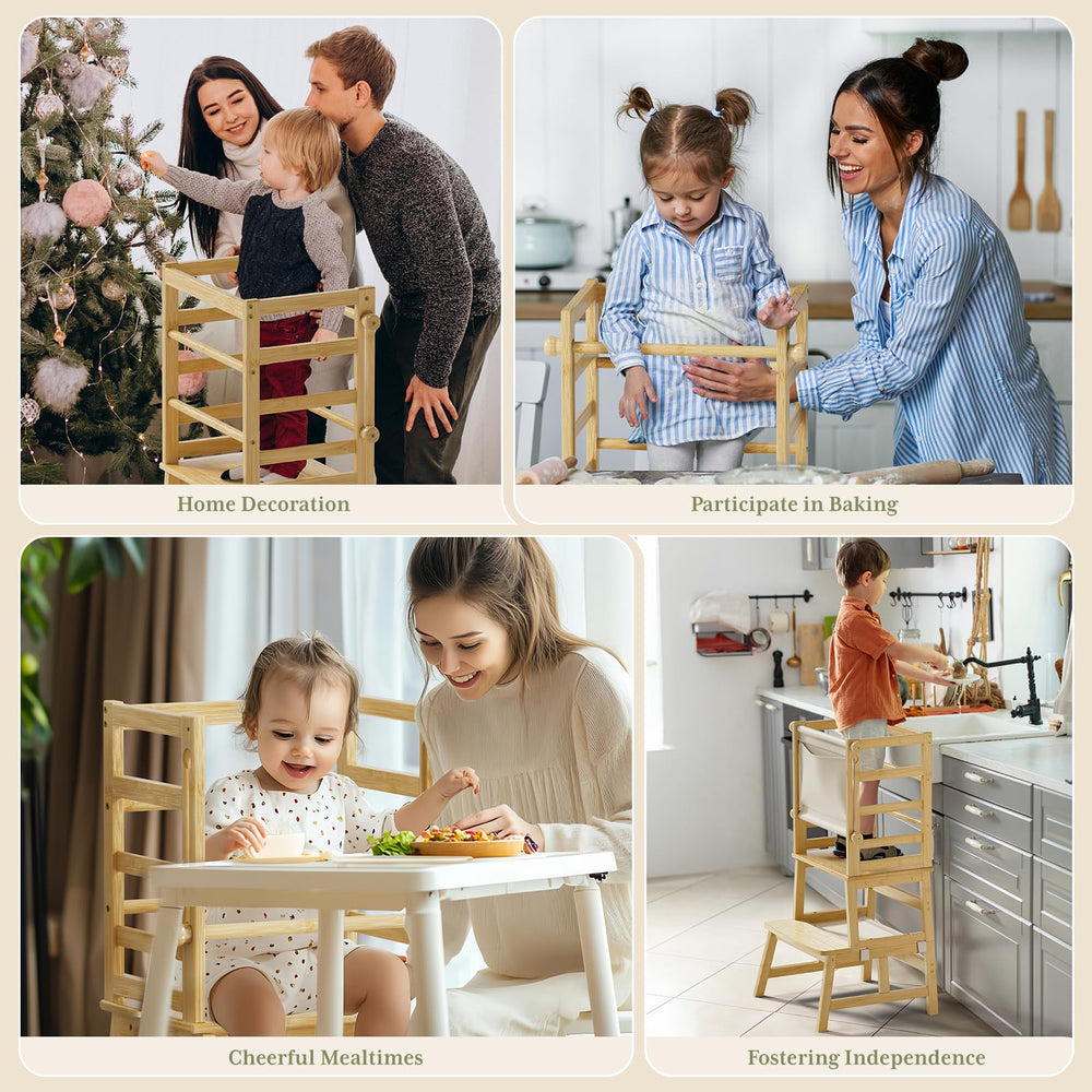 Amazer bamboo toddler step stool assembly-instructions included for easy setup