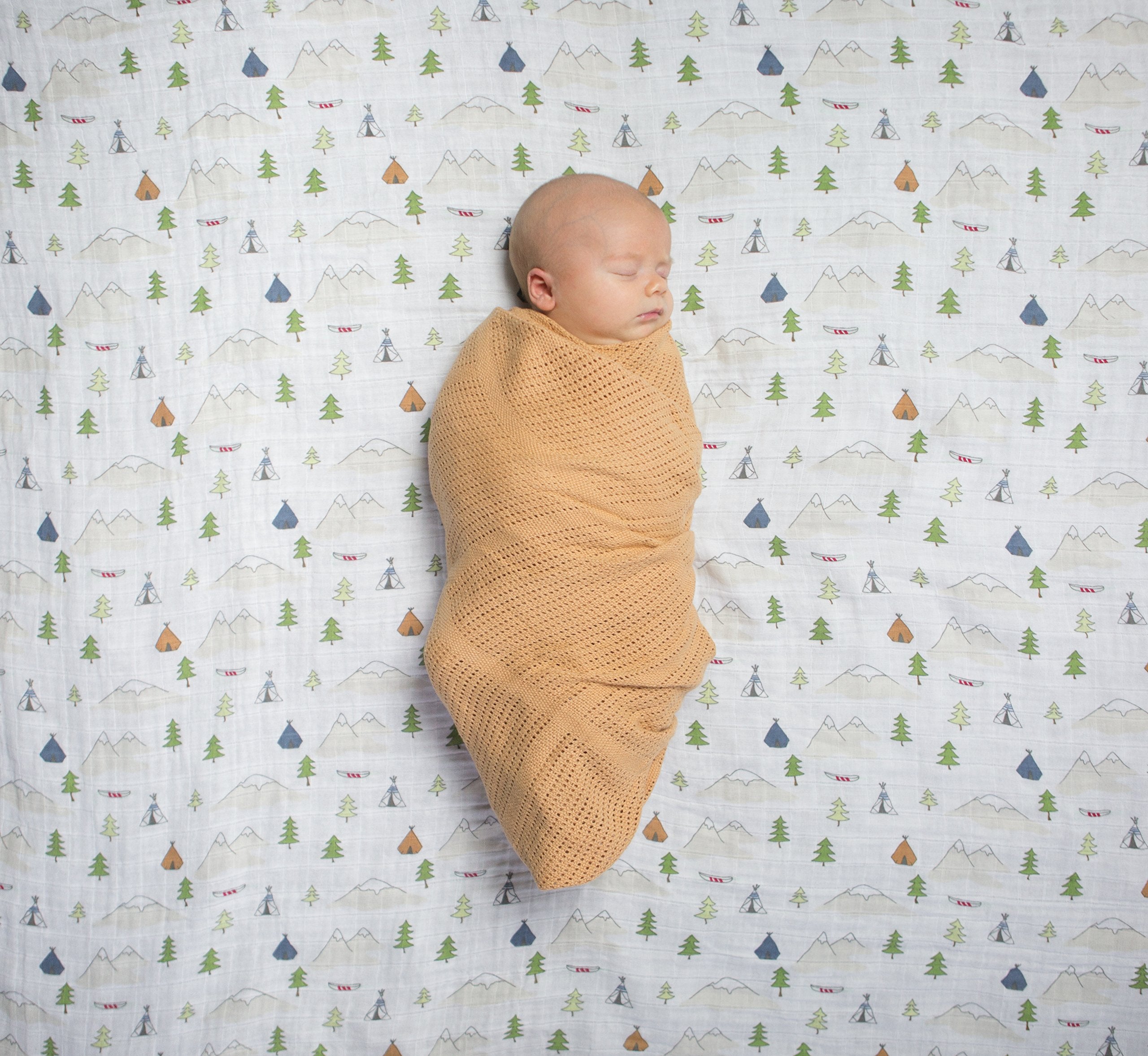 Amazing Baby 44x44 inches blanket lies flat for swaddling and cozy naps.