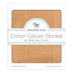 Amazing Baby cellular blanket butterum fold showcases breathable, lightweight warmth for year-round use.