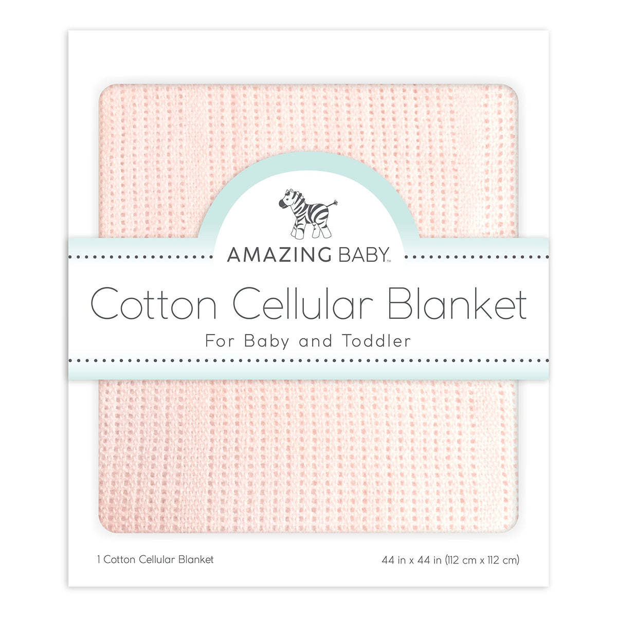 Amazing Baby cellular blanket knit closeup shows breathable cotton for cozy newborn warmth.