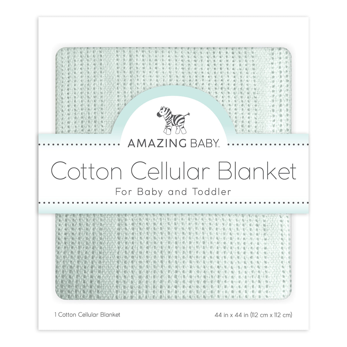 Amazing Baby cellular blanket SeaCrystal close-up; ultra-soft cotton for cozy baby snuggles.