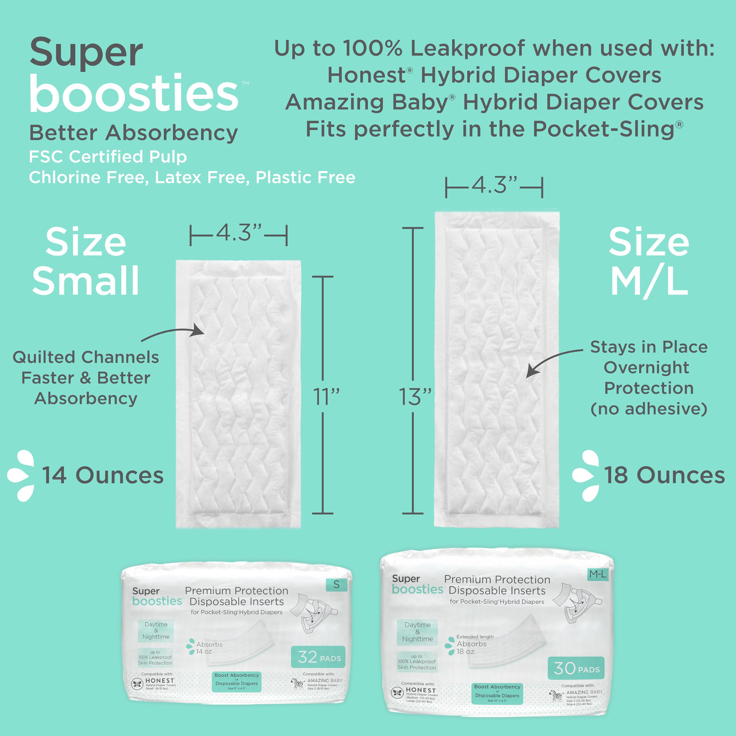 Amazing Baby Honest Hybrid Cover boosties-compatibility enables eco-conscious diapering options.