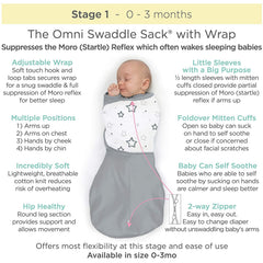 Amazing Baby Omni Swaddle mitten cuffs keep hands warm and protect baby's face.