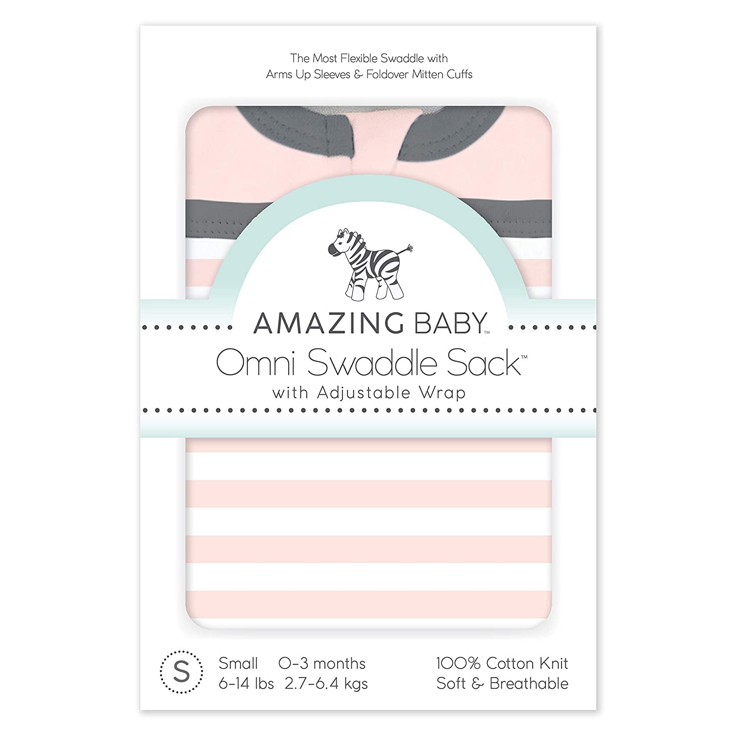 Amazing Baby Omni Swaddle Sack small size fits 0-3 months infants.
