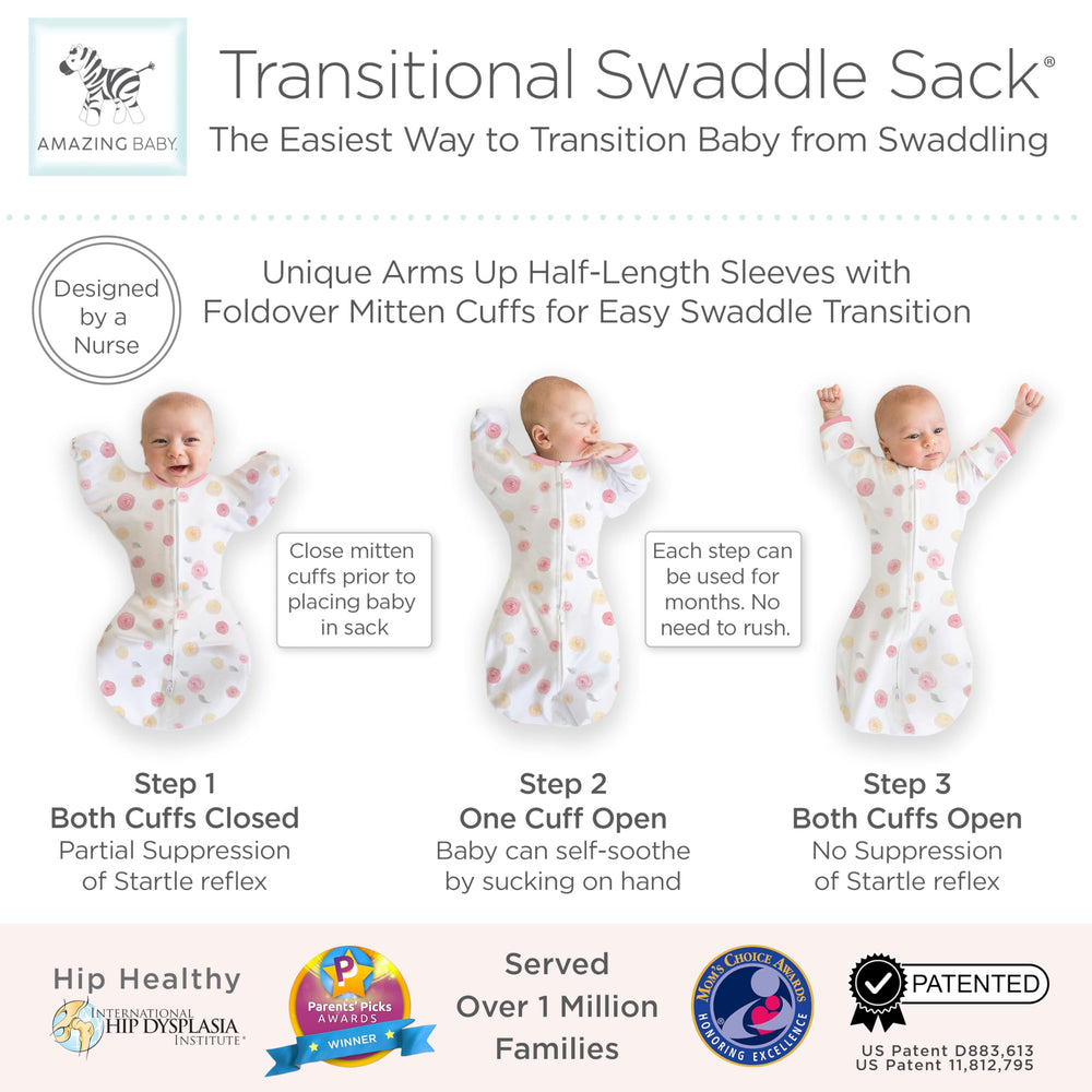 Amazing Baby swaddle fabric with TOG 0.7 for moderate-temperature comfort.