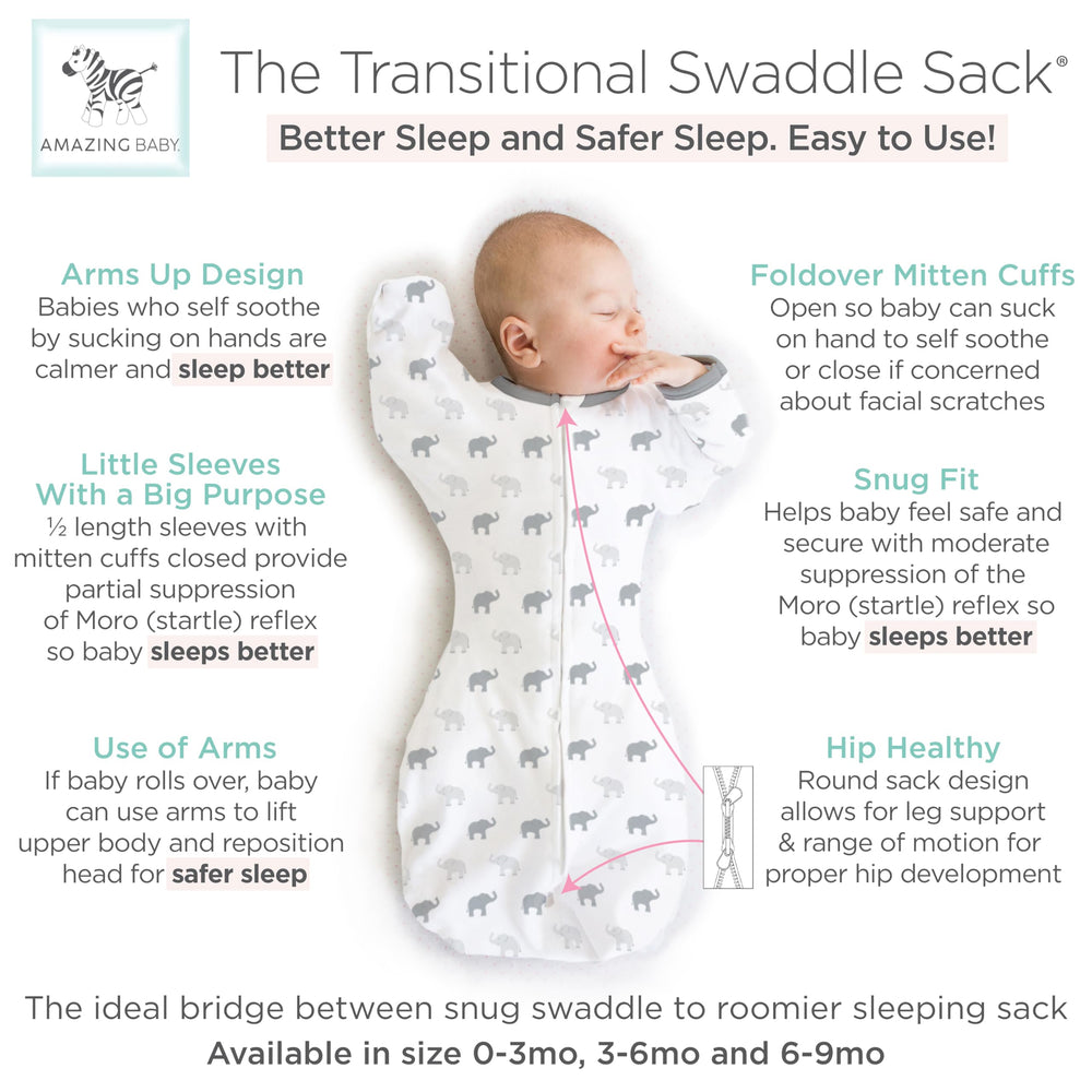 Amazing Baby half length sleeves with mitten cuffs for adjustable snugness.