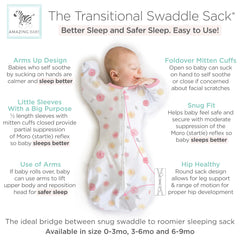 Amazing Baby transition swaddle sack showing mitten cuffs closed for safety.