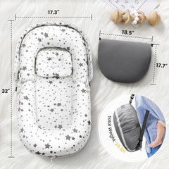 AmazingLife Baby Lounger Star foldable-backpack feature shown for easy travel with infants.