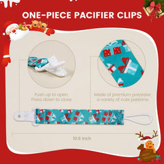 AmazingM pacifier clip close-up shows soft fabric and durable clip