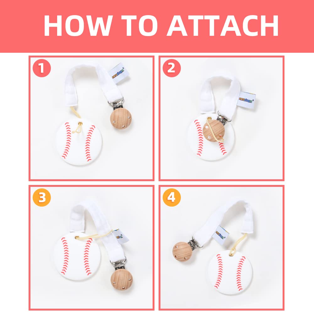 AmazingM Baseball Teether is freezer-safe silicone for refreshing cooling relief.