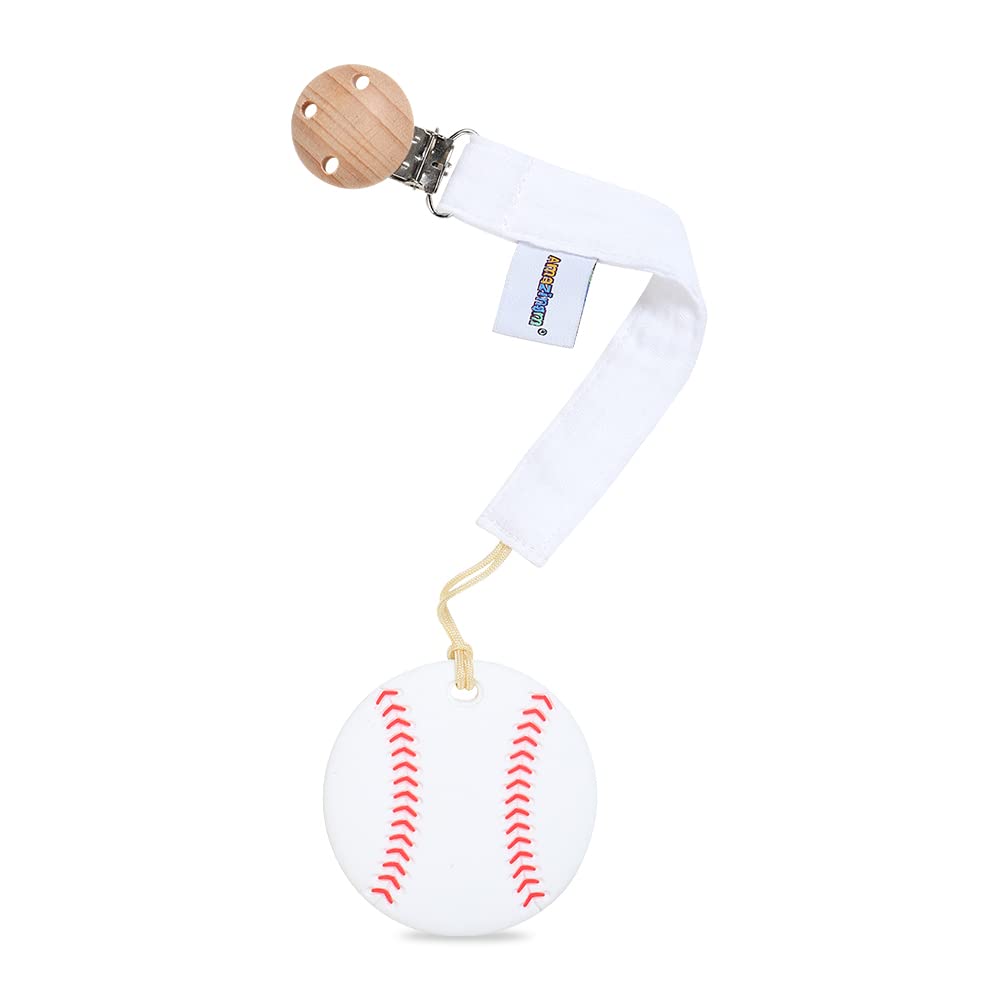 AmazingM Baseball Teether with textured surface soothes baby gums during teething.