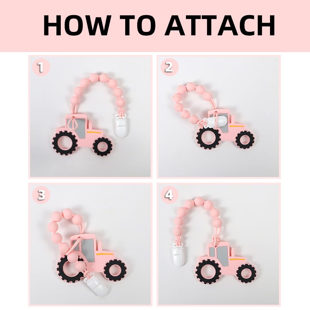 AmazingM BPA-free teether pink emphasizes safe play and sensory exploration.