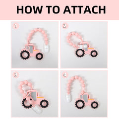 AmazingM BPA-free teether pink emphasizes safe play and sensory exploration.