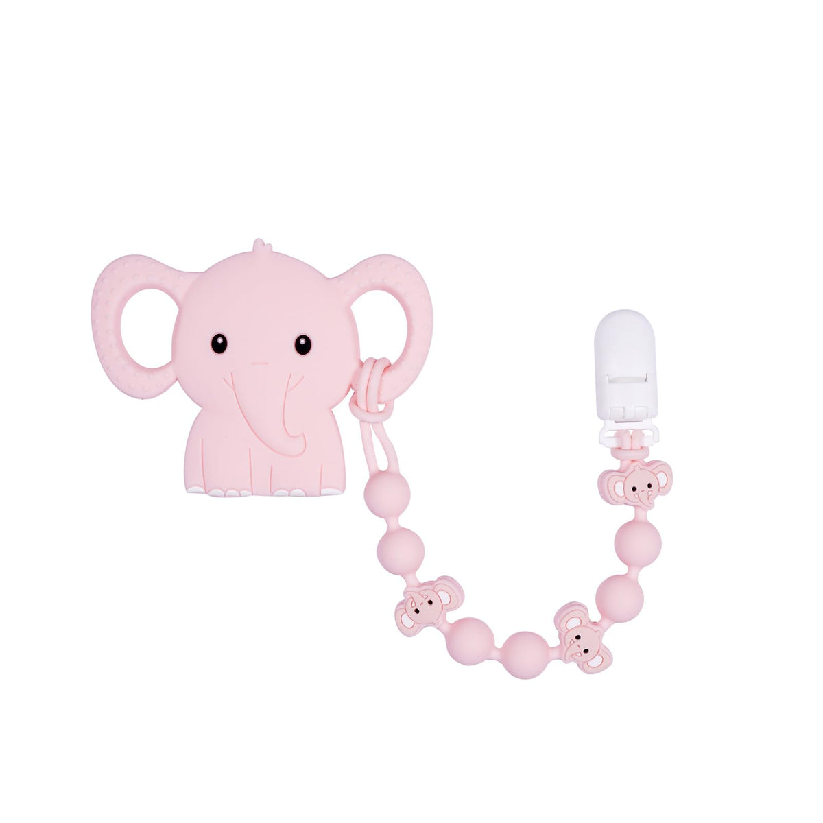 AmazingM elephant teether closeup highlighting a safe silicone texture for soothing gums.