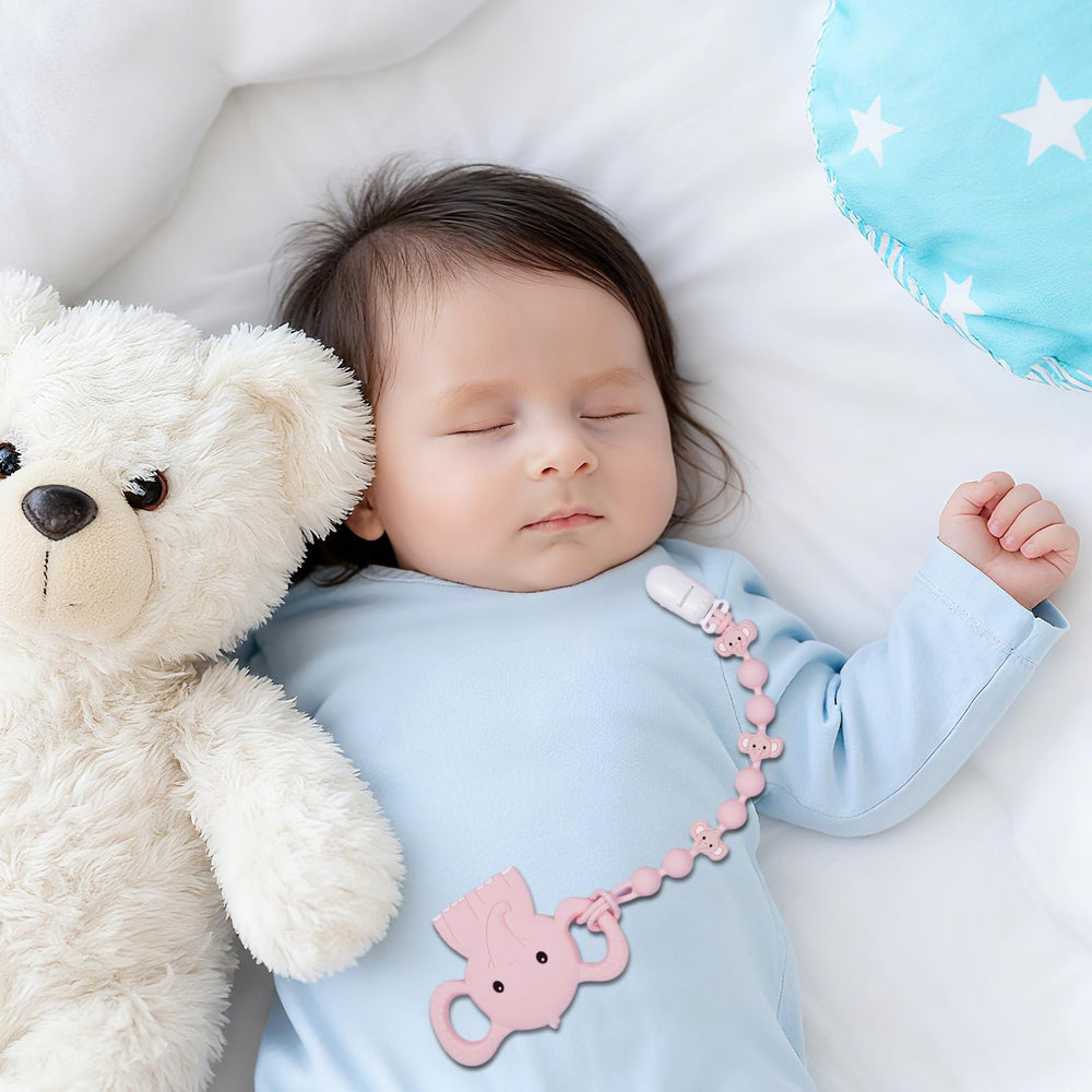 AmazingM freezer-safe silicone teether adds cooling relief safely.