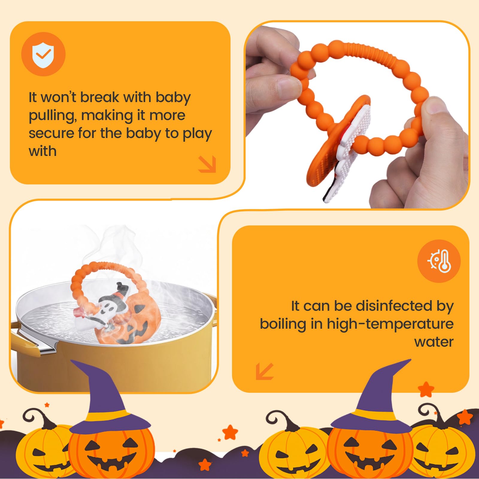 AmazingM multi-sensory teether features vibrant colors to engage babies while calming gums.