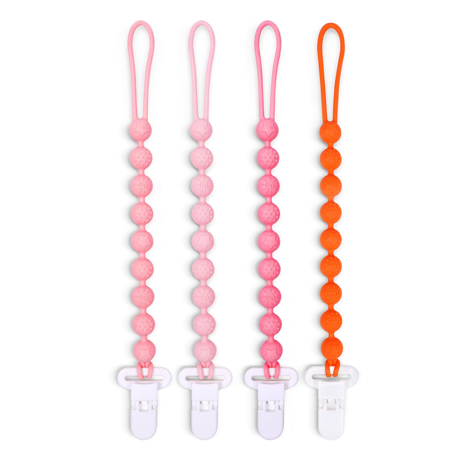 AmazingM pacifier clip closeup highlighting textured surface for soothing bite