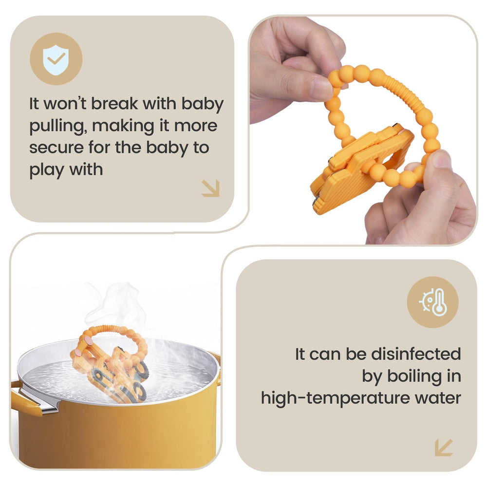 AmazingM teething ring with soft bumps for gentle gum relief and grip.